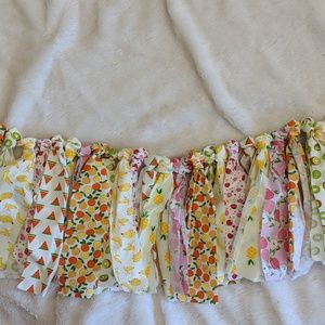 Fruit themed cloth high chair banner